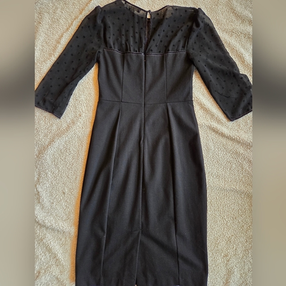 Boden Black Ponte Midi Dress With Polka Dot Tulle - Picture 2 of 10